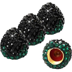 4PCS Strawberry Car Tire Valve Stem Caps, Bling Handmade Crystal Rhinestone Wheel Valve Covers, Attractive Air Cap Dustproof Tire Stem Cover for Cars Trucks SUVs Motorcycles (Red) in Saudi Arabia