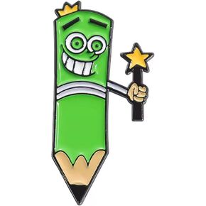 The Fairly OddParents Wanda and Cosmo Green Pencil Wand Cartoon Animated TV Show 1.25" Enamel Pin Badge in Saudi Arabia