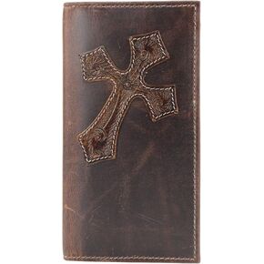 American Bison Oil Pull Up Leather Rodeo Wallet – Tooled Western Design, Durable & Stylish (Brown) in Kuwait