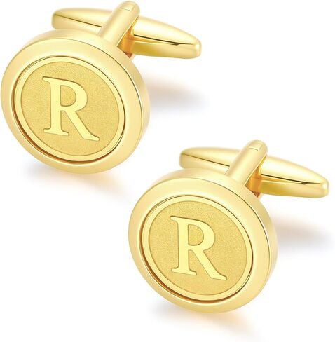 GWD Initial Cufflinks for Men Classic Cuff links Mens Letter Shirts CuffLinks Wedding Gift in Kuwait