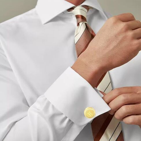 GWD Initial Cufflinks for Men Classic Cuff links Mens Letter Shirts CuffLinks Wedding Gift in Kuwait