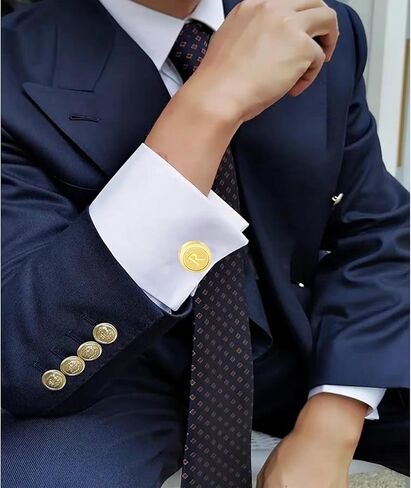 GWD Initial Cufflinks for Men Classic Cuff links Mens Letter Shirts CuffLinks Wedding Gift in Kuwait