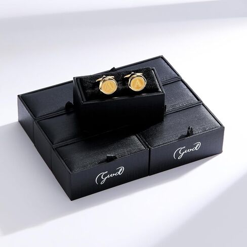 GWD Initial Cufflinks for Men Classic Cuff links Mens Letter Shirts CuffLinks Wedding Gift in Kuwait