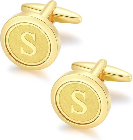 GWD Initial Cufflinks for Men Classic Cuff links Mens Letter Shirts CuffLinks Wedding Gift in Saudi Arabia