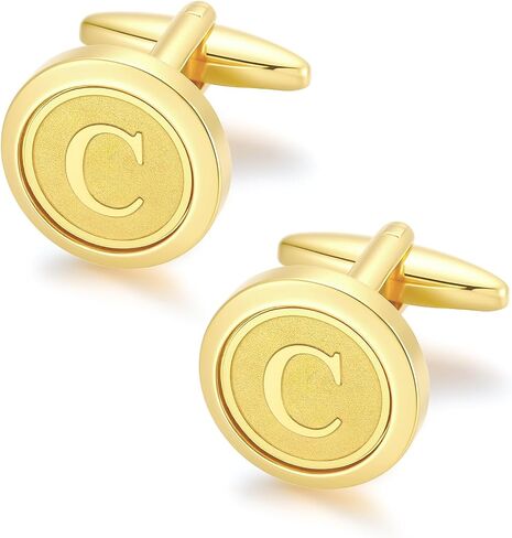 GWD Initial Cufflinks for Men Classic Cuff links Mens Letter Shirts CuffLinks Wedding Gift in Saudi Arabia