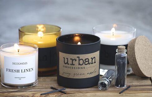Urban Concepts by DECOCANDLES - Highly Scented Soy Candle - Long Lasting - Hand Poured in USA (9 Oz. Concrete, Santal) in Saudi Arabia