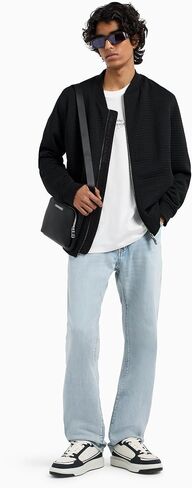 Armani Exchange Men's Relaxed Straight Fit Light Blue Denim in Saudi Arabia