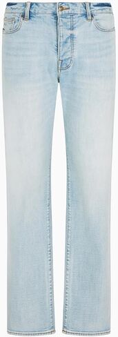 Armani Exchange Men's Relaxed Straight Fit Light Blue Denim in Saudi Arabia