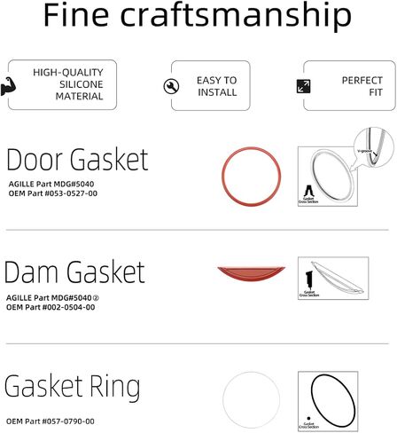 M11 Door Gasket Kit Fit for Midmark M11 Ultraclave & M11D Steam Sterilizers, includes Door Gasket and Dam Gasket #053-0527-00# 002-0504-00, Made from 100% High Quality Synthetic Silicone in Saudi Arabia