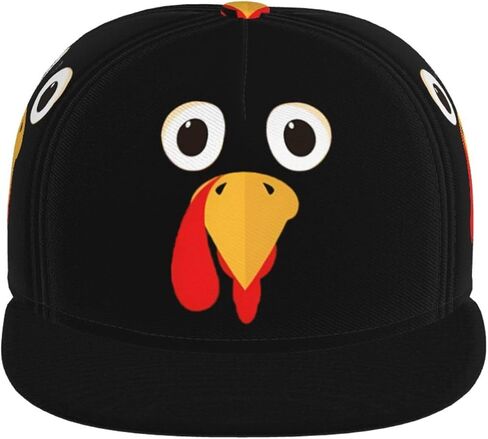 Thanksgiving Turkey Baseball Cap Snapback Hat Adjustable Flat-Brimmed Hip Hop Cap for Men Women & Teens in Kuwait