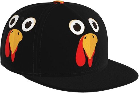 Thanksgiving Turkey Baseball Cap Snapback Hat Adjustable Flat-Brimmed Hip Hop Cap for Men Women & Teens in Kuwait