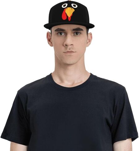 Thanksgiving Turkey Baseball Cap Snapback Hat Adjustable Flat-Brimmed Hip Hop Cap for Men Women & Teens in Kuwait
