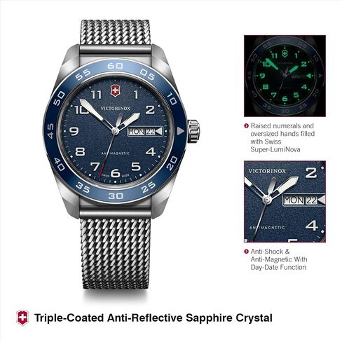 Victorinox Swiss Army Quartz Blue Dial Mesh Stainless Steel Watch 42mm - 242042 in Saudi Arabia