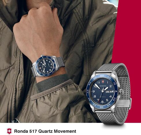 Victorinox Swiss Army Quartz Blue Dial Mesh Stainless Steel Watch 42mm - 242042 in Saudi Arabia