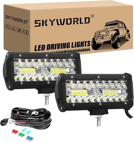 SKYWORLD 23 inch 480W Off Road LED Light Bar 12V 24V 8D Combo Led Bar/Work Lights Boat Lightbar for Car Truck SUV 4x4 ATV with Wiring in Saudi Arabia
