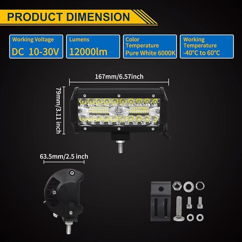 SKYWORLD 23 inch 480W Off Road LED Light Bar 12V 24V 8D Combo Led Bar/Work Lights Boat Lightbar for Car Truck SUV 4x4 ATV with Wiring in Saudi Arabia