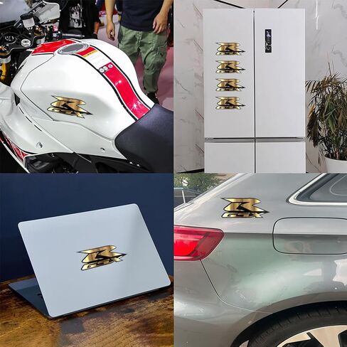 ملصق سيارة دراجة نارية مزخرف من الفينيل يلتصق بأي معدن متوافق مع ثلاجة سوزوكي GSXR600 GSXR750 GSXR1000 GSXR1300 Hayabusa Kitchen Whiteboard Door الثلاجة (ذهبي) in Kuwait