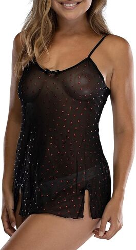 INTIMO Womens Chemise Lingerie Poly Mesh Nightgown in Saudi Arabia