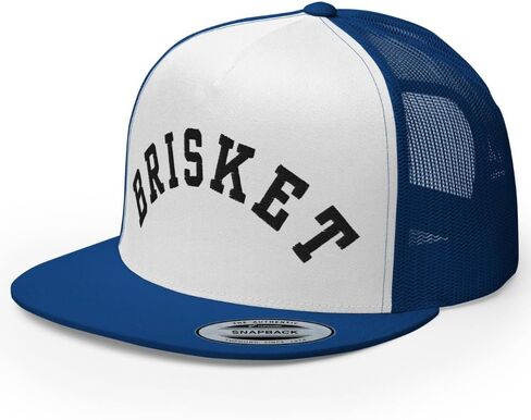 NX Brisket Embroidered Flat Bill Trucker Hat High Crown Adjustable BBQ Cap in Saudi Arabia