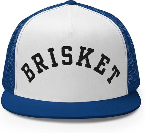 NX Brisket Embroidered Flat Bill Trucker Hat High Crown Adjustable BBQ Cap in Saudi Arabia