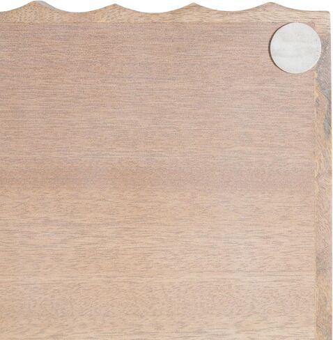 Kate and Laurel Lissi Decorative Rectangle Tray with Wavy Design; 16 x 12; Natural Wood; Modern Scalloped Serving Tray for Coffee Table Ottoman; Dining Table; or Entryway Catch-All Tray in Saudi Arabia
