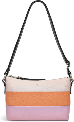 حقيبة RADLEY London Lyme Terrace Stripe للنساء من الجلد صغيرة الحجم بسحاب علوي، باللون الوردي الطيني in Saudi Arabia