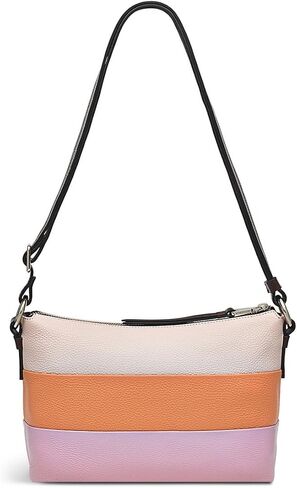 حقيبة RADLEY London Lyme Terrace Stripe للنساء من الجلد صغيرة الحجم بسحاب علوي، باللون الوردي الطيني in Saudi Arabia