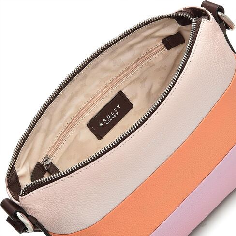 حقيبة RADLEY London Lyme Terrace Stripe للنساء من الجلد صغيرة الحجم بسحاب علوي، باللون الوردي الطيني in Saudi Arabia
