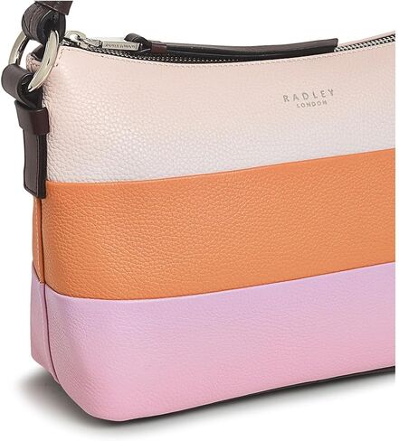 حقيبة RADLEY London Lyme Terrace Stripe للنساء من الجلد صغيرة الحجم بسحاب علوي، باللون الوردي الطيني in Saudi Arabia