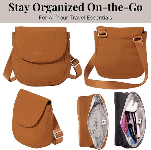 Baggallini Swift Flap Mini 6.3"x7" Lightweight Small Travel Purse with Crossbody Strap and RFID in Saudi Arabia