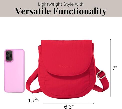 Baggallini Swift Flap Mini 6.3"x7" Lightweight Small Travel Purse with Crossbody Strap and RFID in Saudi Arabia