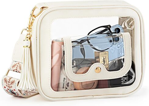 Clear Bag for Women Stadium Approved Small Crossbody Bag Clear Purse Stadium Bag with Front Pocket for Concerts Sports Events Festivals in Saudi Arabia