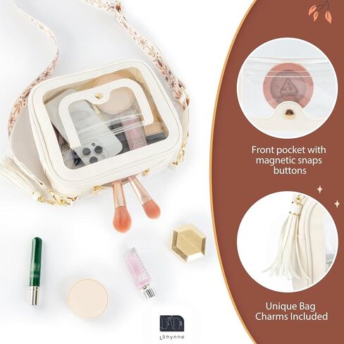 Clear Bag for Women Stadium Approved Small Crossbody Bag Clear Purse Stadium Bag with Front Pocket for Concerts Sports Events Festivals in Saudi Arabia