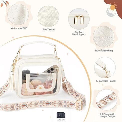 Clear Bag for Women Stadium Approved Small Crossbody Bag Clear Purse Stadium Bag with Front Pocket for Concerts Sports Events Festivals in Saudi Arabia