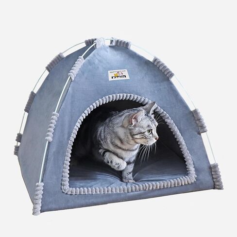 alfyng Pet Tent House for Cat Dog, Cat Tent Cave Nest Bed, Portable Dog Tents, Folding Kitten House for All Seasons Indoor and Outdoor with Soft Mat (Green) in Kuwait