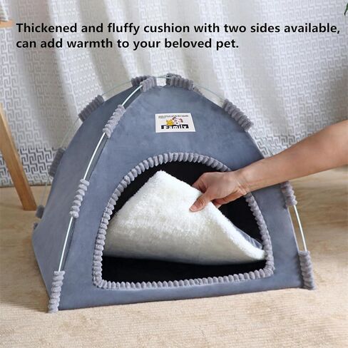 alfyng Pet Tent House for Cat Dog, Cat Tent Cave Nest Bed, Portable Dog Tents, Folding Kitten House for All Seasons Indoor and Outdoor with Soft Mat (Green) in Kuwait