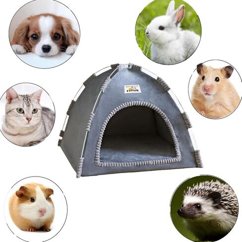 alfyng Pet Tent House for Cat Dog, Cat Tent Cave Nest Bed, Portable Dog Tents, Folding Kitten House for All Seasons Indoor and Outdoor with Soft Mat (Green) in Kuwait