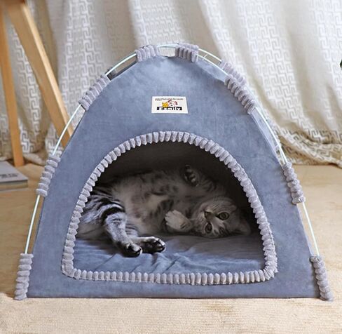 alfyng Pet Tent House for Cat Dog, Cat Tent Cave Nest Bed, Portable Dog Tents, Folding Kitten House for All Seasons Indoor and Outdoor with Soft Mat (Green) in Kuwait