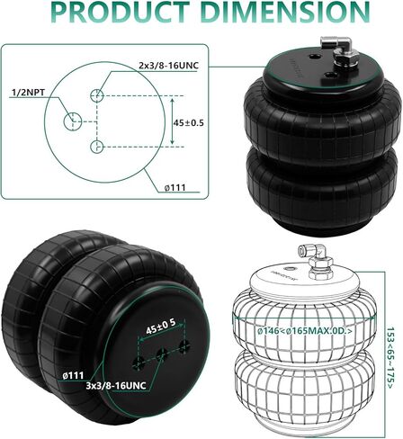 Rear Air Spring Bags Suspension Kit 57365 LoadLifter 5000 Air Helper Spring Suspension Kit Fits for Do-dge RAM 1500 in Kuwait
