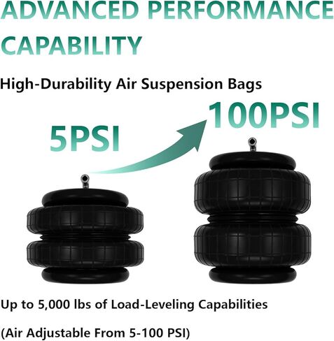 Rear Air Spring Bags Suspension Kit 57365 LoadLifter 5000 Air Helper Spring Suspension Kit Fits for Do-dge RAM 1500 in Kuwait