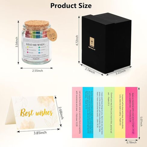ANJAYLIA Bible Verse Jar with 90 Scripture Cards, Read Me When Prayer Jar, Christian Gift for Women, Faith Keepsake for Mom, Friends, Teens – Inspirational Birthday, Easter, Graduation Gift in Saudi Arabia