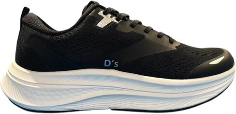 D's Performance Running Shoes, Black with White Soles, Mesh Upper, Cushioned Platform, Athletic Training Sneakers in Saudi Arabia
