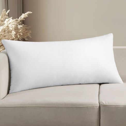 MIULEE 14x36 Inch Premium Lumbar Throw Pillow for Bed Sofa Couch Virgin Microfiber with 100% Cotton Cover Decorative Throw Pillow Insert Stuffer Form in Saudi Arabia