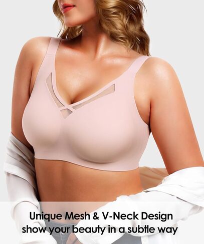 دعم حمالات الصدر بدون خياطة للنساء (34B-42DD) حمالات صدر لاسلكية ناعمة بدون أسلاك داخلية مريحة مع موسع حمالة الصدر in Saudi Arabia