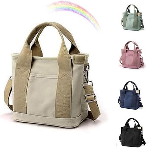 Small Tote Bag with Zipper Tote Bag for Women Canvas Multi Pocket Crossbody Bag Shoulder Satchel Hobo Bag Messenger Bag in Kuwait