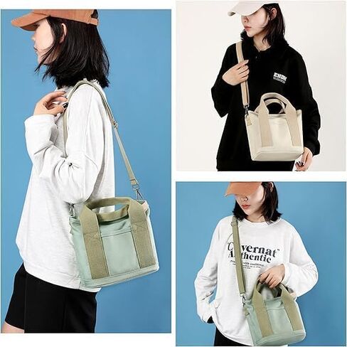Small Tote Bag with Zipper Tote Bag for Women Canvas Multi Pocket Crossbody Bag Shoulder Satchel Hobo Bag Messenger Bag in Kuwait