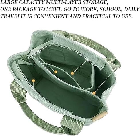 Small Tote Bag with Zipper Tote Bag for Women Canvas Multi Pocket Crossbody Bag Shoulder Satchel Hobo Bag Messenger Bag in Kuwait