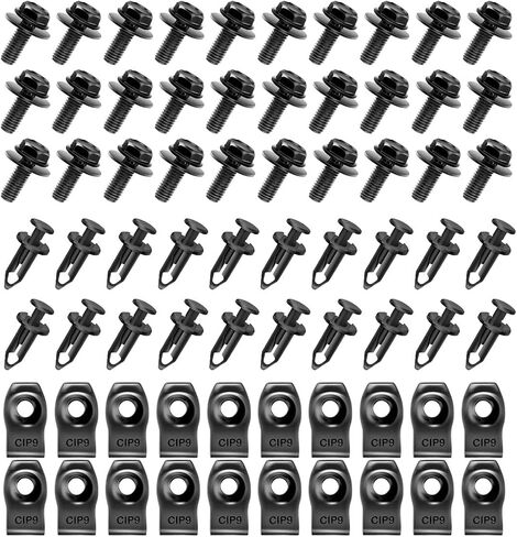 35PCS Engine Under Cover Splash Shield Guard Body Bolts, Car Front Bumper Liner U-Nuts Kit, Push Retainer Fastener Rivet Clips, Car Body Panel Bumper Clips (35PCS) in Saudi Arabia