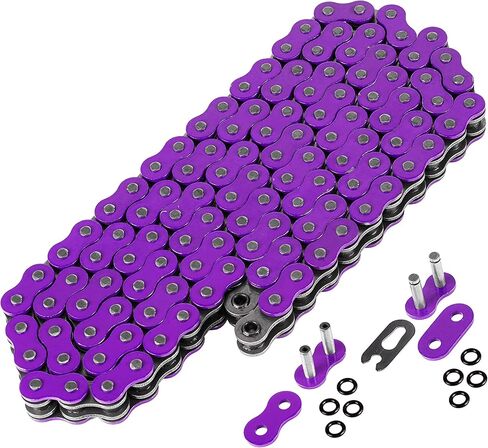 سلسلة محرك دائرية 520 درجة 120 وصلة من Caltric Purple متوافقة مع ATV/UTV/Quad/Side X Side/الدراجة النارية/Dirtbike/مع برشام ومشبك على الوصلات الرئيسية in Saudi Arabia