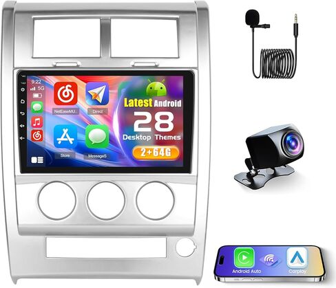 راديو ستيريو للسيارة 2+64G Android 13 CarPlay لسيارة Jeep Liberty Arctic 2008-2013 (LHD)، شاشة لمس عالية الدقة 10.1 بوصة متوافقة مع Android Auto، كاميرا احتياطية AHD، وصلة مرآة، GPS، WiFi، FM RDS in Saudi Arabia